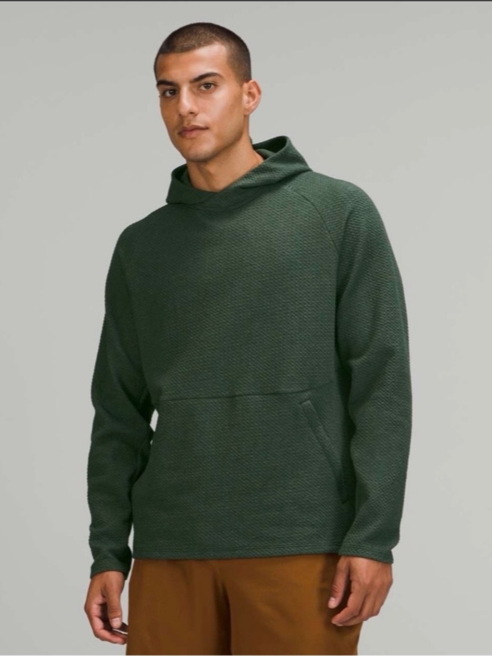 Lululemon At Ease Textured Waffle Men’s Hoodie size S Heathered Gray Active